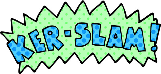 cartoon doodle words ker slam