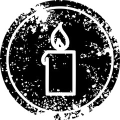 burning candle distressed icon