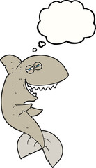thought bubble cartoon laughing shark