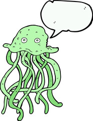 cartoon octopus with speech bubble