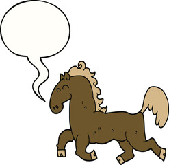cartoon stallion and speech bubble