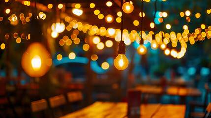 Obraz premium Blurred background of restaurant with abstract