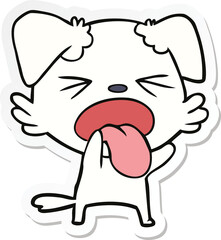 sticker of a cartoon disgusted dog