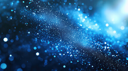 blue luxury glitter and bokeh particles, blue bokeh background, holiday festival background