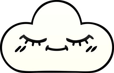 gradient shaded cartoon white cloud