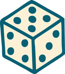 tattoo style icon of a dice