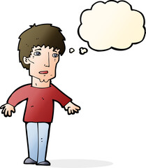 Fototapeta premium cartoon surprised man with thought bubble