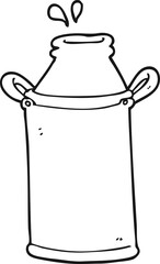black and white cartoon milk barrel