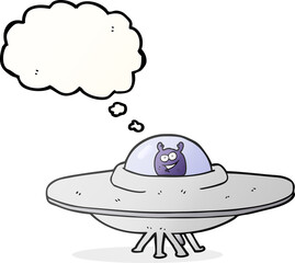 thought bubble cartoon flying saucer