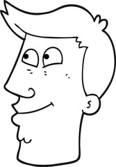 black and white cartoon male face