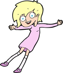 cartoon crazy excited girl