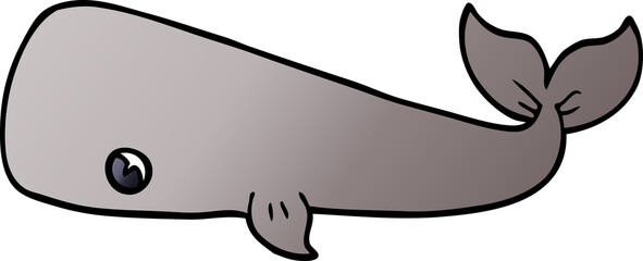 cartoon doodle whale