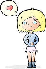 cartoon woman in love