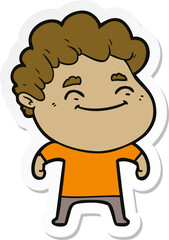 sticker of a cartoon friendly man