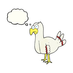 thought bubble textured cartoon bird