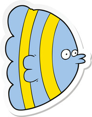 sticker of a cartoon exotic fish