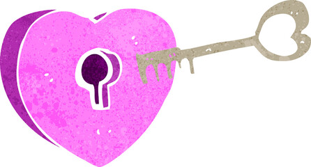 cartoon heart with keyhole