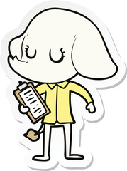 sticker of a cute cartoon elephant