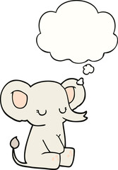 cartoon elephant and thought bubble