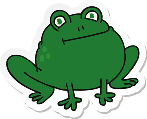 sticker of a quirky hand drawn cartoon frog
