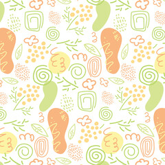 Naklejka premium Bohemian Abstract organic for wallpaper design. Vintage watercolor seamless pattern. Decorative vector retro texture.