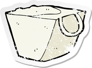 retro distressed sticker of a cartoon noodle box