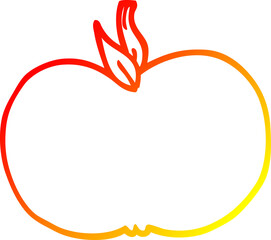 warm gradient line drawing cartoon juicy apple