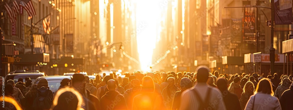 Poster caucasian people overhead view crowd backdrop generative ai