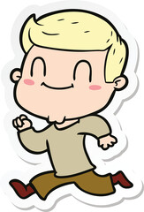 Obraz premium sticker of a cartoon friendly man