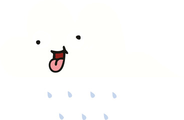 flat color retro cartoon rain cloud