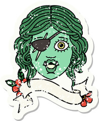 orc rogue character face grunge sticker