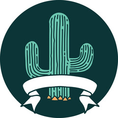 icon with banner of a cactus