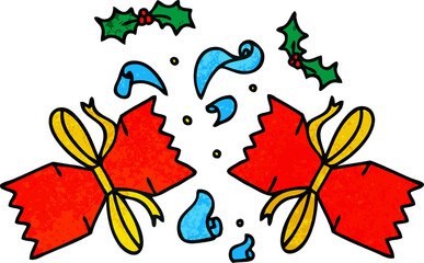quirky hand drawn cartoon popped cracker