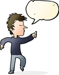 cartoon man pointing with speech bubble