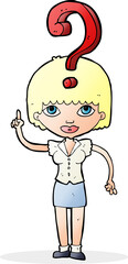 cartoon woman asking question
