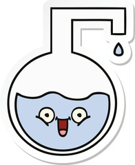 sticker of a cute cartoon science bottle