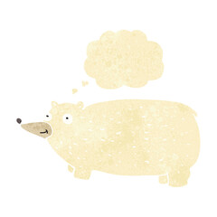funny cartoon bear with thought bubble