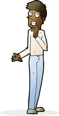 cartoon worried man