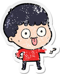 Obraz premium distressed sticker of a cartoon man staring