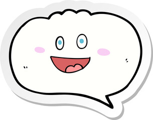 sticker of a cute cartoon speech balloon