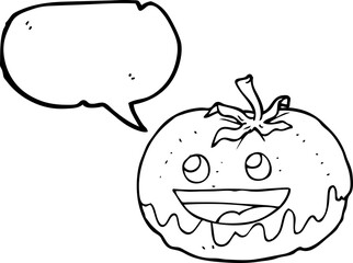 speech bubble cartoon tomato
