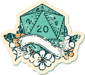 natural twenty D20 dice roll illustration