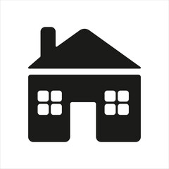 Free vector home sign icon front side in white background.