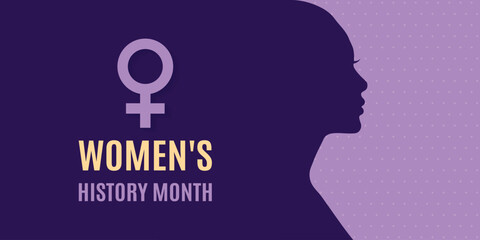 Women's History Month design concept . The annual month that highlights the contributions of women to events in history. 