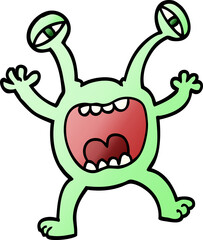vector gradient illustration cartoon monster