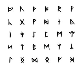 Full editable set of Runic alphabet known as Anglo-Saxon.