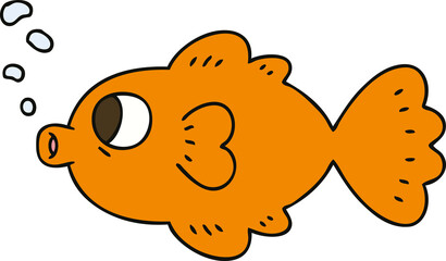 quirky hand drawn cartoon fish