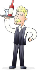 cartoon waiter