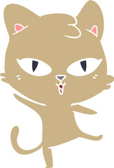flat color style cartoon cat
