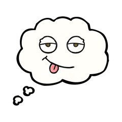 thought bubble textured cartoon tired eyes